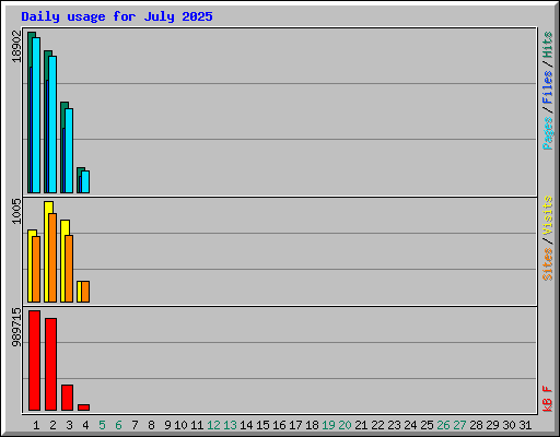Daily usage for July 2025